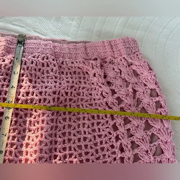 Chasing Unicorns Pink Moon Crochet Midi Skirt, Size S - Picture 12 of 16